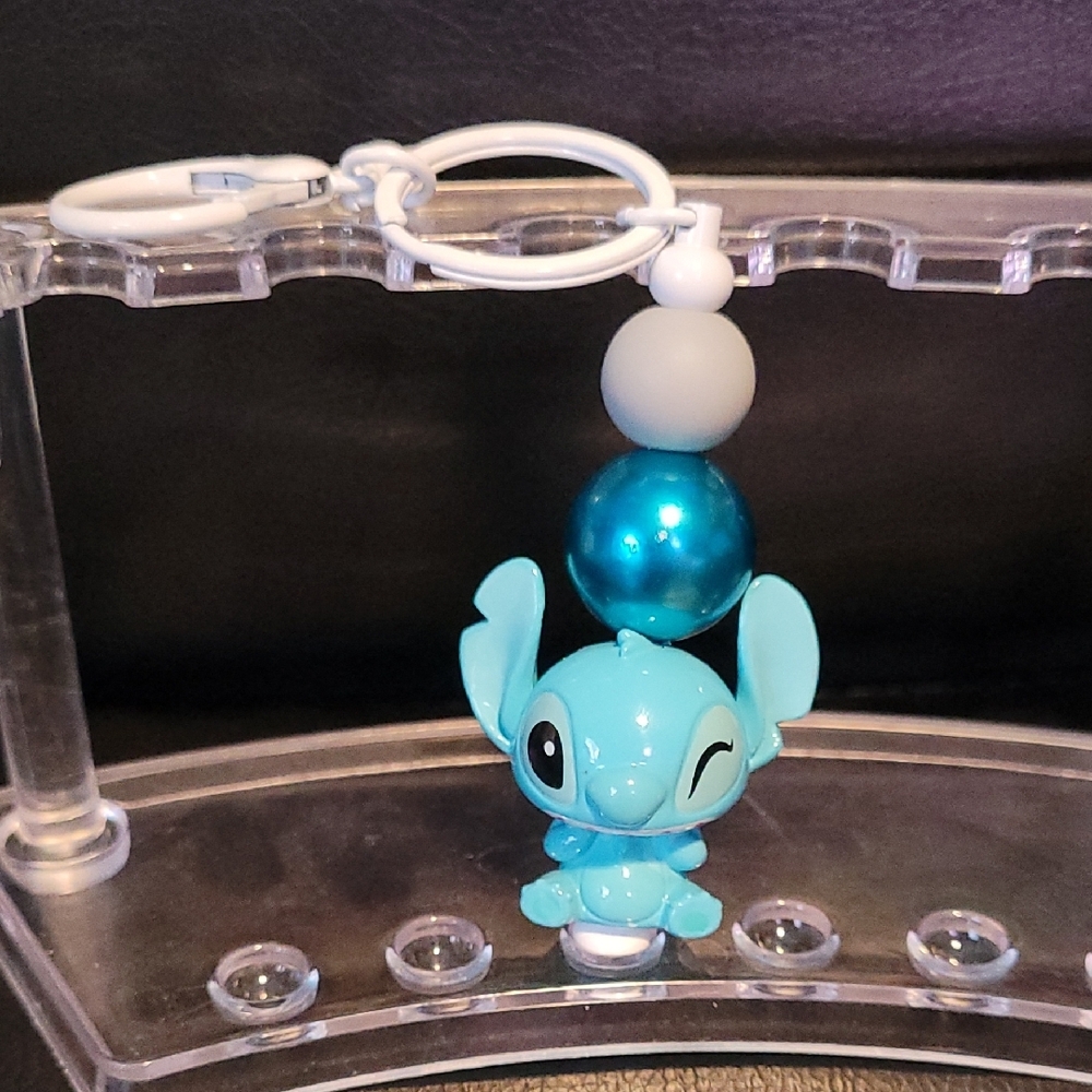 Handcrafted blue stitch Keychain